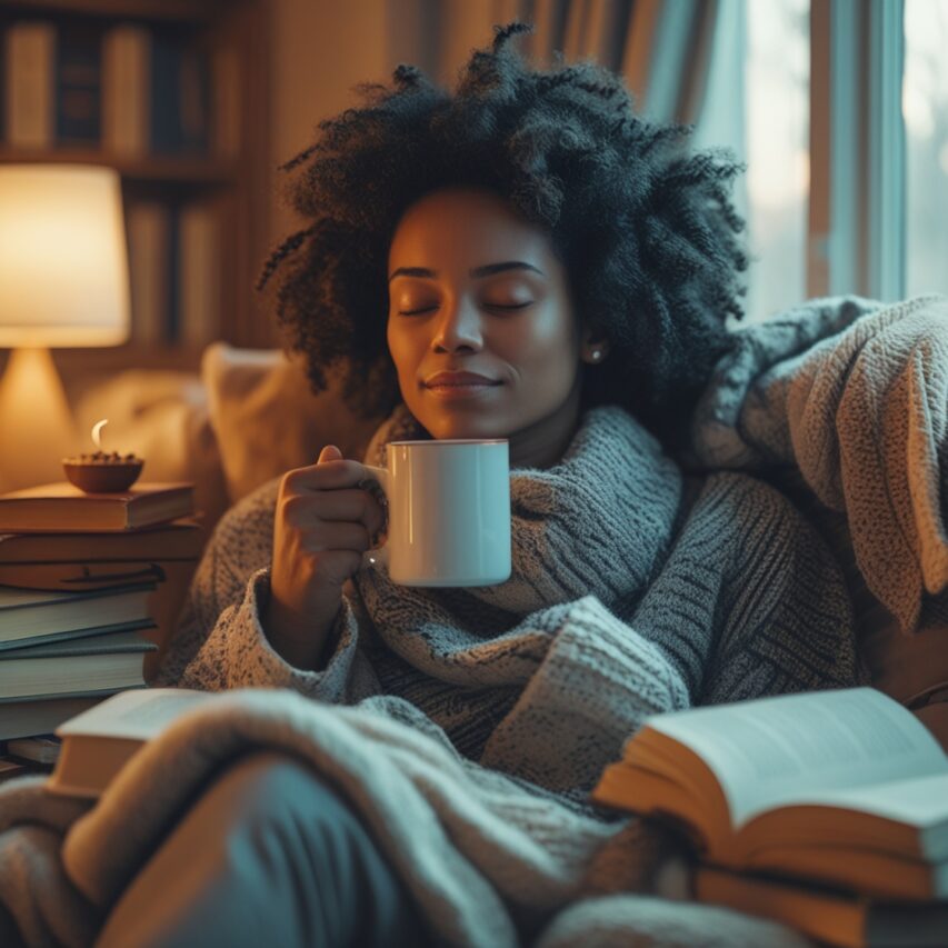 Mindfulness na Prática: Como Usar Atenção Plena no Dia a Dia 2 Mulher sentada com semblante de bem estar,parece estar praticando o Mindfulness